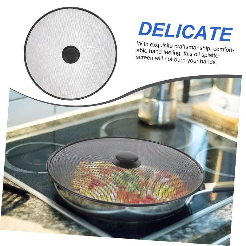 Stainless Steel Stove Cover - Multi-Functional Pan Lid with Splatter Guard for Cooking, Frying, and Reducing Grease Mess, Durable Design for Kitchen Efficiency and Cleanliness (1PCS) - Image 2