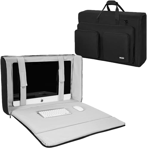 WELIDAY 19"-24" Monitor Carrying Case, Padded Monitor Travel Case, Multi-pocket Monitor Bag for Transporting Screens, Monitors and TVs - Image 1
