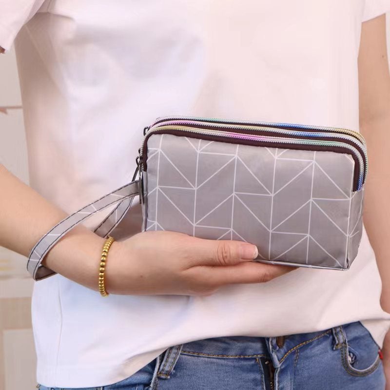 6Inch Waterproof Phone Bag Three-Layer Separation Long Wallet Wrist Bag Fabric Coin Purse Women'S Bag Waterproof Upgrade - Image 1