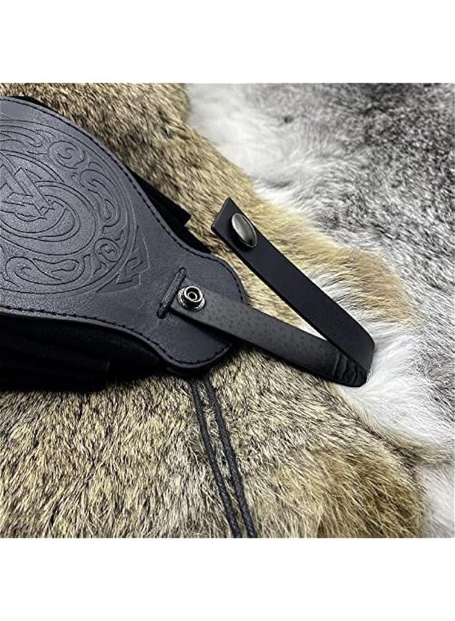 Medieval Faux Leather Pouch, Portable Drawstring Purse, Vintage Belt Pouch Dice Bag For LARP Ren Faire  - Image 3