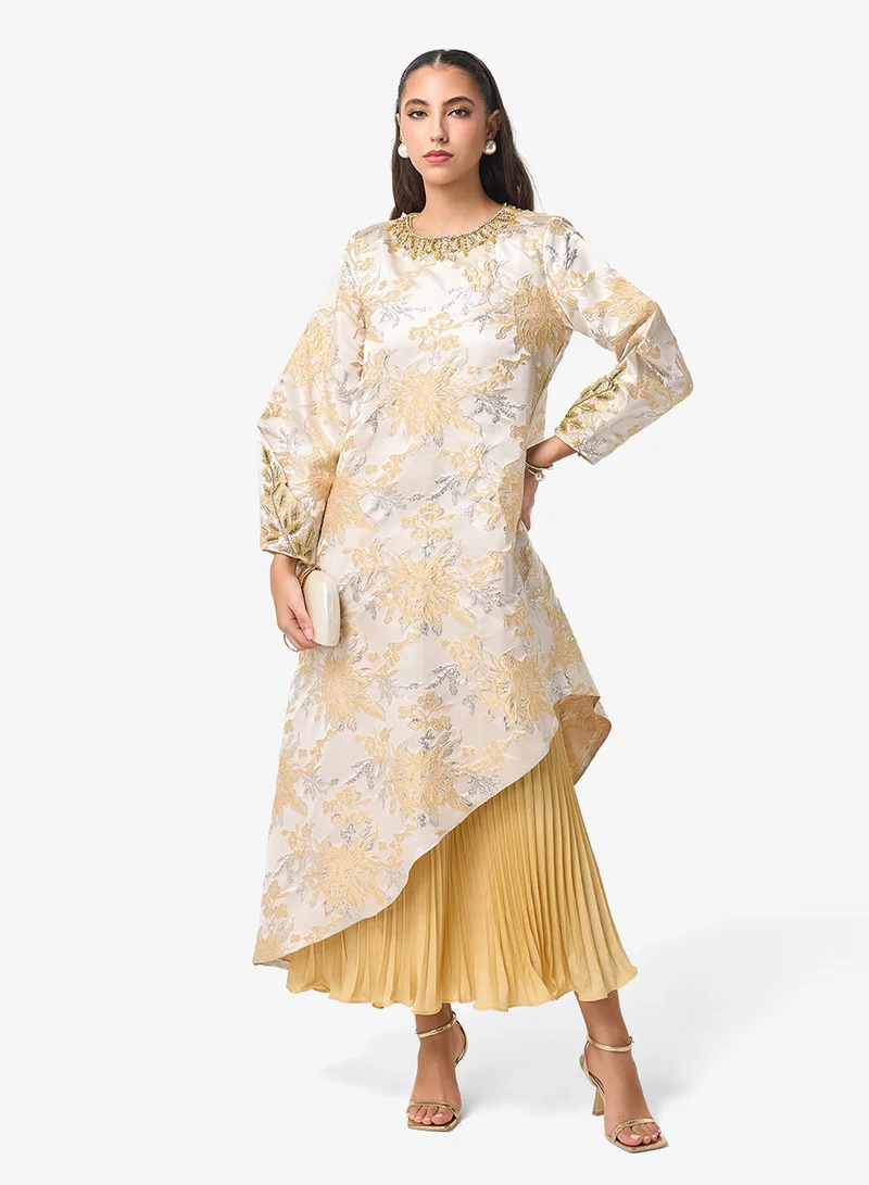 ثريدز باي اجوني فستان ميدي بأكمام طويلة غير متماثل