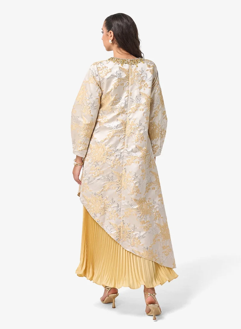 Threadz By Ajooni  Asymmetric Long Sleeve Midi Dress for Women | Best Price UAE