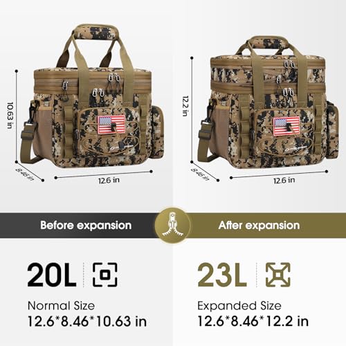 Maelstrom Tactical Lunch Box 23 L Insulated Lunch Bag for Men Expandable Double Deck Lunch Cooler BagLarge Leakproof Soft Lunch Tote with Detachable MOLLE Bags for Adult Women WorkPicnic - Image 3