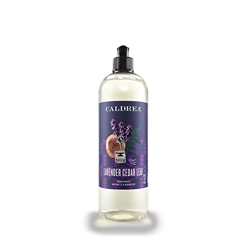 Caldrea Dish Soap Biodegradable Dishwashing Liquid made with Soap Bark and Aloe Vera Lavender Cedar Leaf Scent 16 oz