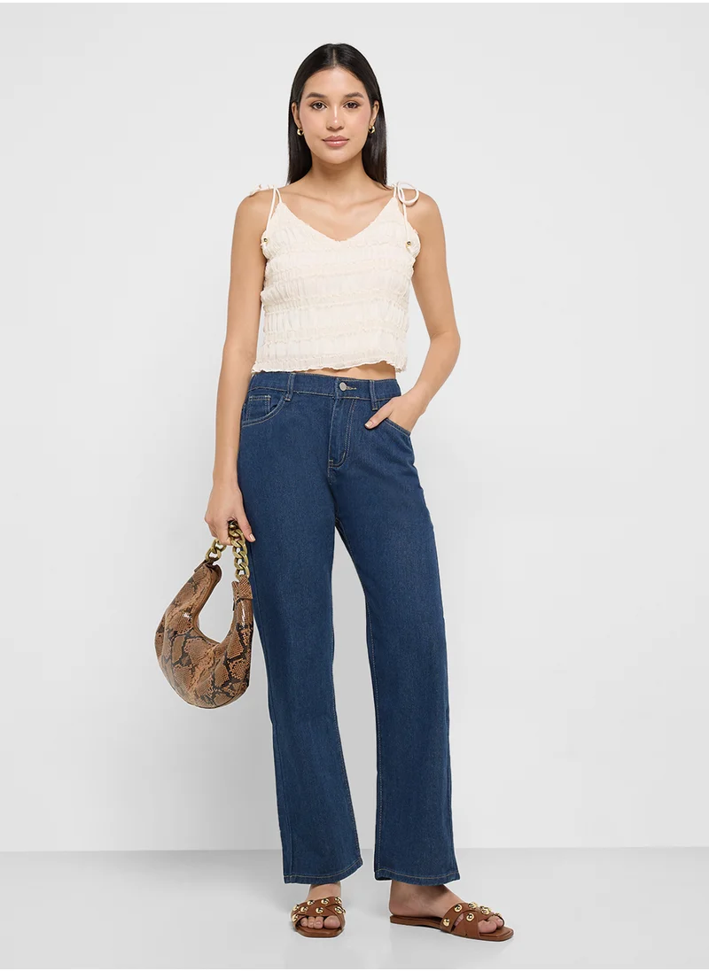 Ginger High Rise Straight Fit Jeans