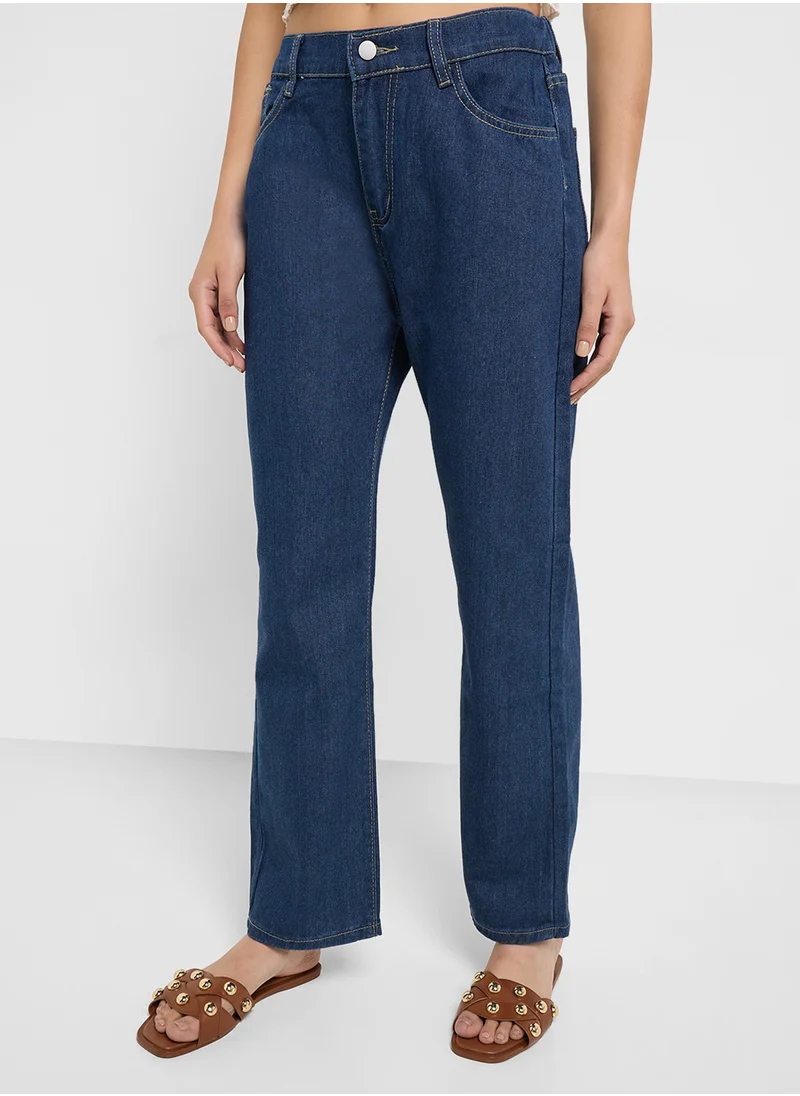 Ginger High Rise Straight Fit Jeans