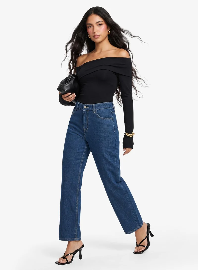 High Rise Straight Fit Jeans