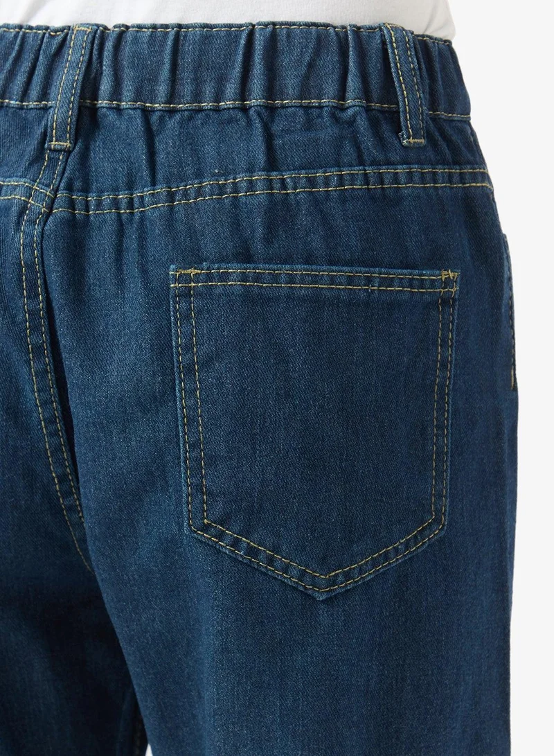 Ginger Navy High Rise Straight Fit Jeans for Women | Best Price UAE