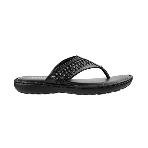 Metro Men Black Synthetic Leather Thong Slipper (16-793) - Image 3
