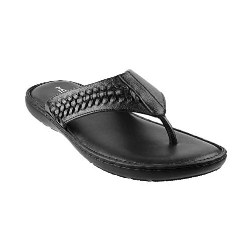 Metro Men Black Synthetic Leather Thong Slipper (16-793) - Image 2