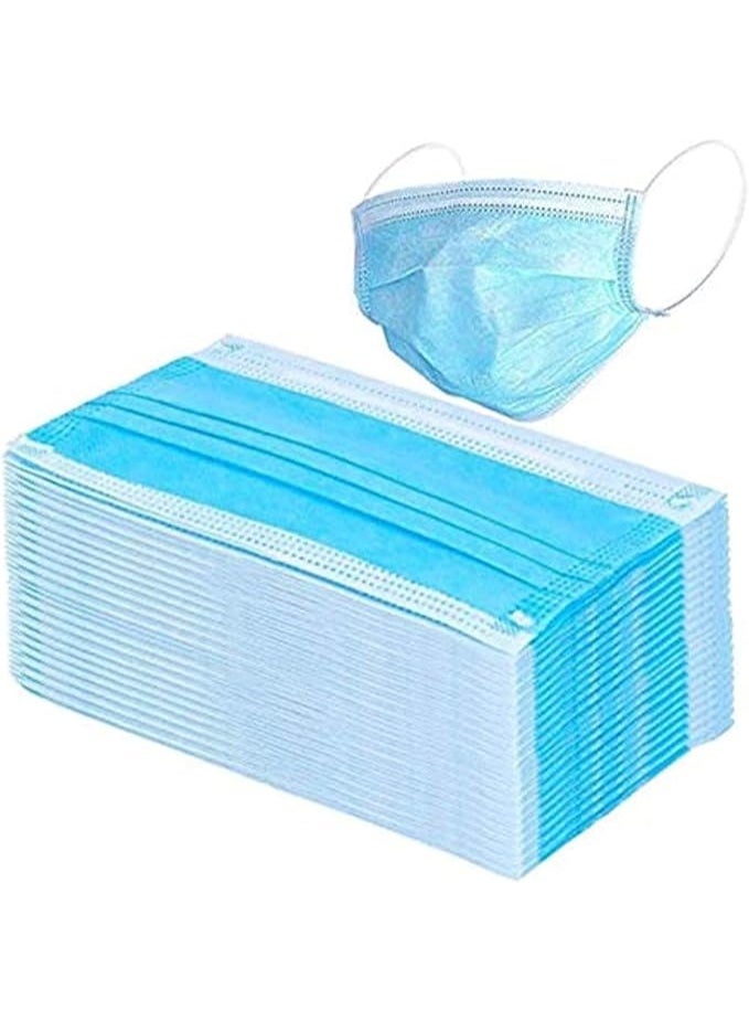 Face masks - 50 pieces, blue, polyester, unisex - for adults - Image 1