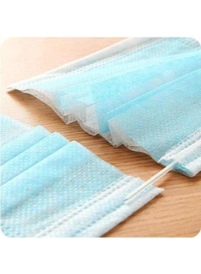 Face masks - 50 pieces, blue, polyester, unisex - for adults - Image 4