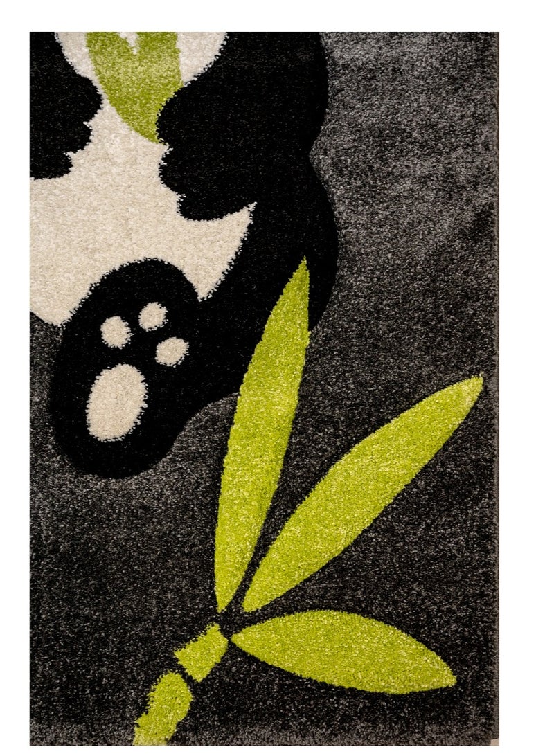 Crystal Panda Kids Rug-150 x 80 cm - BLACK - Image 5