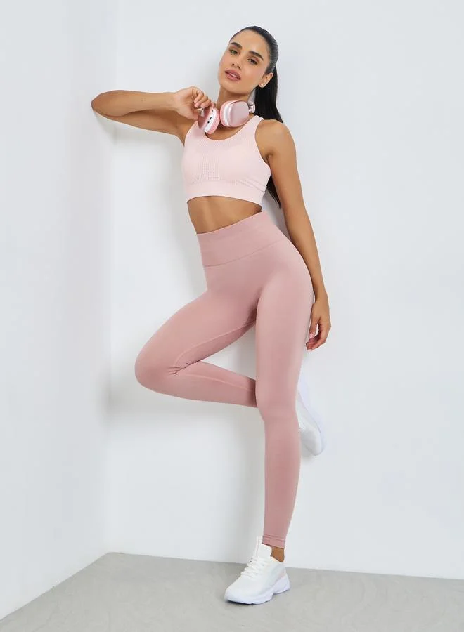 Coral Seamless Back Scrunch Leggings