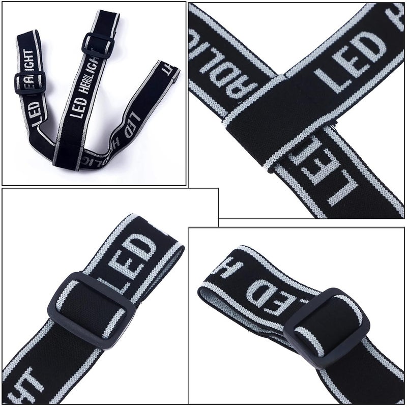 RecDec 4 Pack Headlamp Strap Replacement Headband Head Lamp Elastic Head Band Belt for LED Headlamps Flashlight Rechargeable Hands-Free Headlight Bike Front Light - Image 4