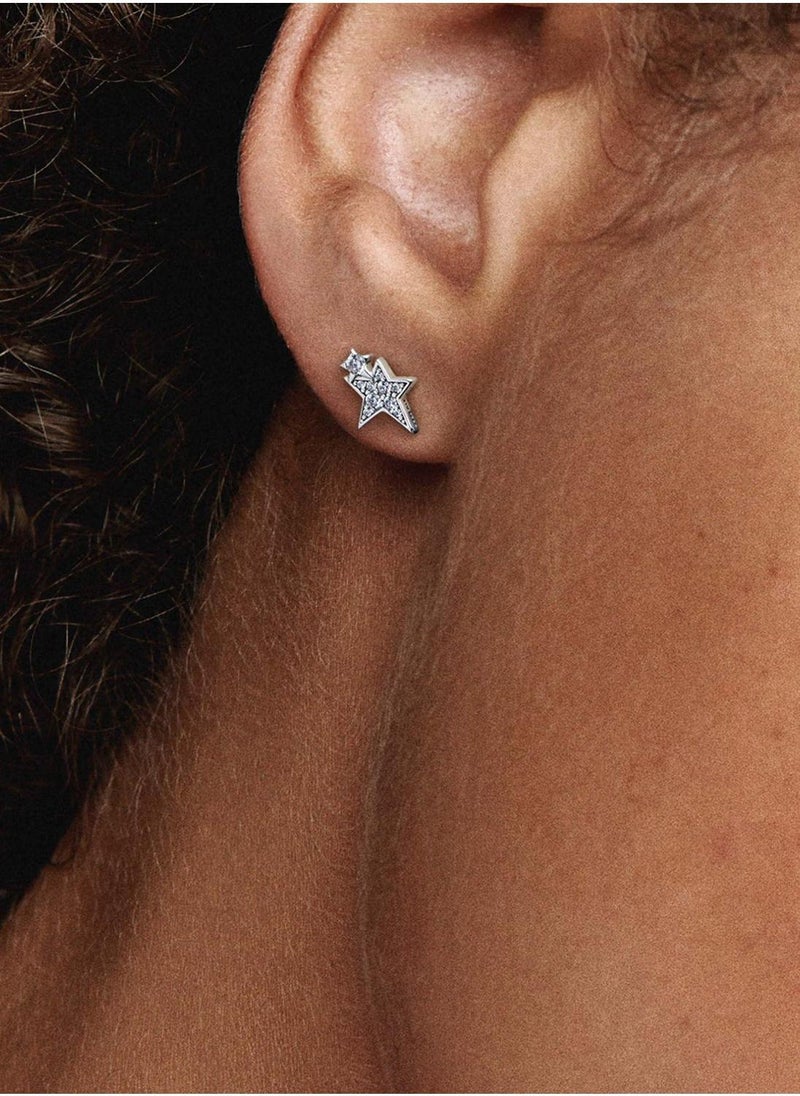 PANDORA Sparkling Asymmetric Stars Stud Earrings - Image 3