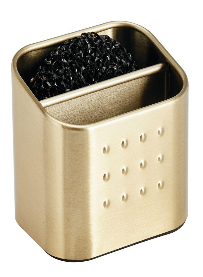 إنترديزاين حامل إسفنجة وليفة تنظيف من iDesign مع قسمين لحوض المطبخ - نحاس ناعم - Image 1