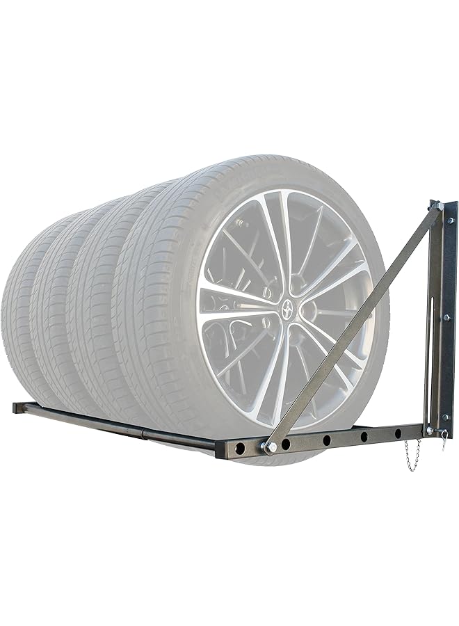 MAXXHAUL Maxxhaul 70489 وحدة تخزين الإطارات القابلة للطي والتثبيت على الحائط قابلة للتعديل من 32 إلى 48 بوصة عرضًا حتى سعة 300 رطل. - Image 4