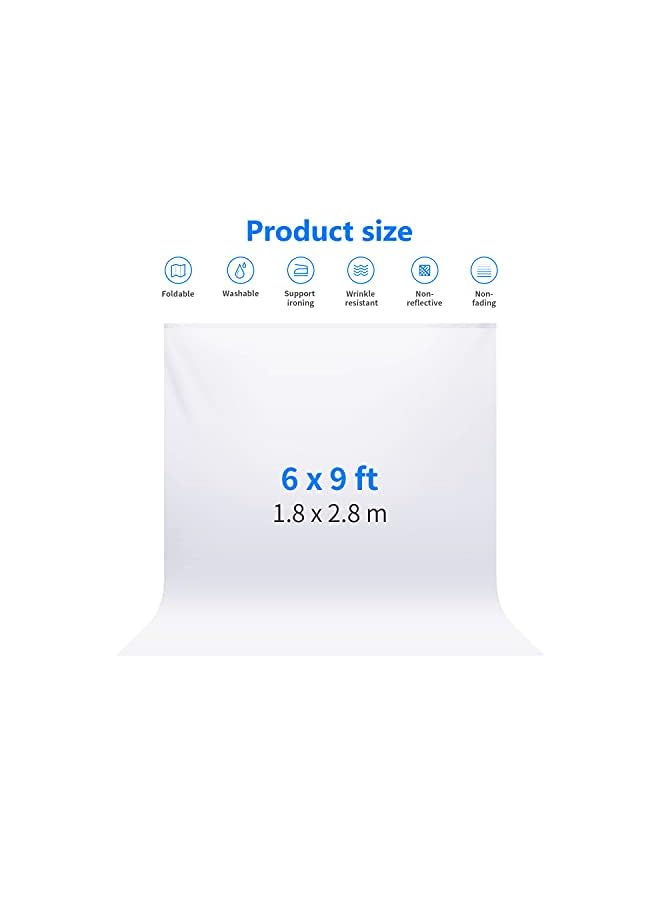 Neewer 6x9 feet/1.8x2.8 meters Photo Studio 100 Percent Pure Muslin Collapsible Backdrop Background for Photography, Video and Television (Background Only) - White - Image 3