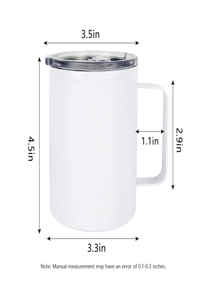 MAIKESUB 4 Pcs Sublimation Blank Skinny Tumbler 12 OZ White Handle and Straw Double Wall Stainless Steel Coffee Straight Mug with Sliding Lid (12 oz 340ML Without base) - Image 2