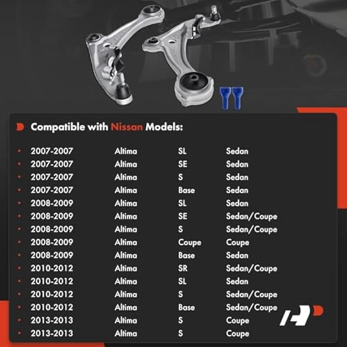HP 2 X Front Lower Control Arm Assembly With Ball Joint  Bushing Compatible With Nissan Altima 2007 2008 2009 2010 2011 2012 2013 Replace  K620195 K620196 - Image 3