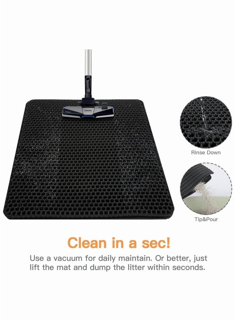 حصيرة فضلات القطط، حصيرة احتجاز فضلات القطط، حصائر مزدوجة الطبقة على شكل خلية نحل، خالية من الفثالات، مقاومة للبول، سهلة التنظيف، تمنع التناثر، سجادة صندوق صينية احتجاز الفضلات 30*40 سم - Image 4