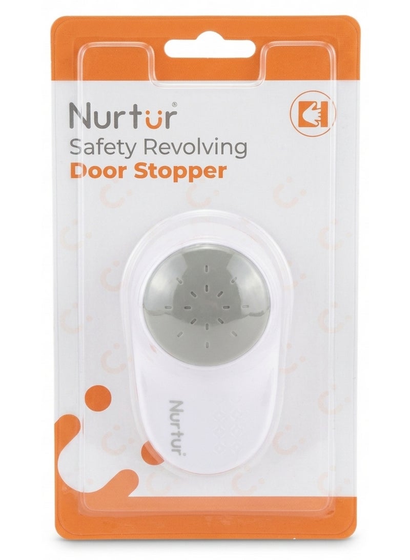 Nurtur Child Safety Revolving Door Stopper & Finger Pinch Protector White/Grey - Image 1