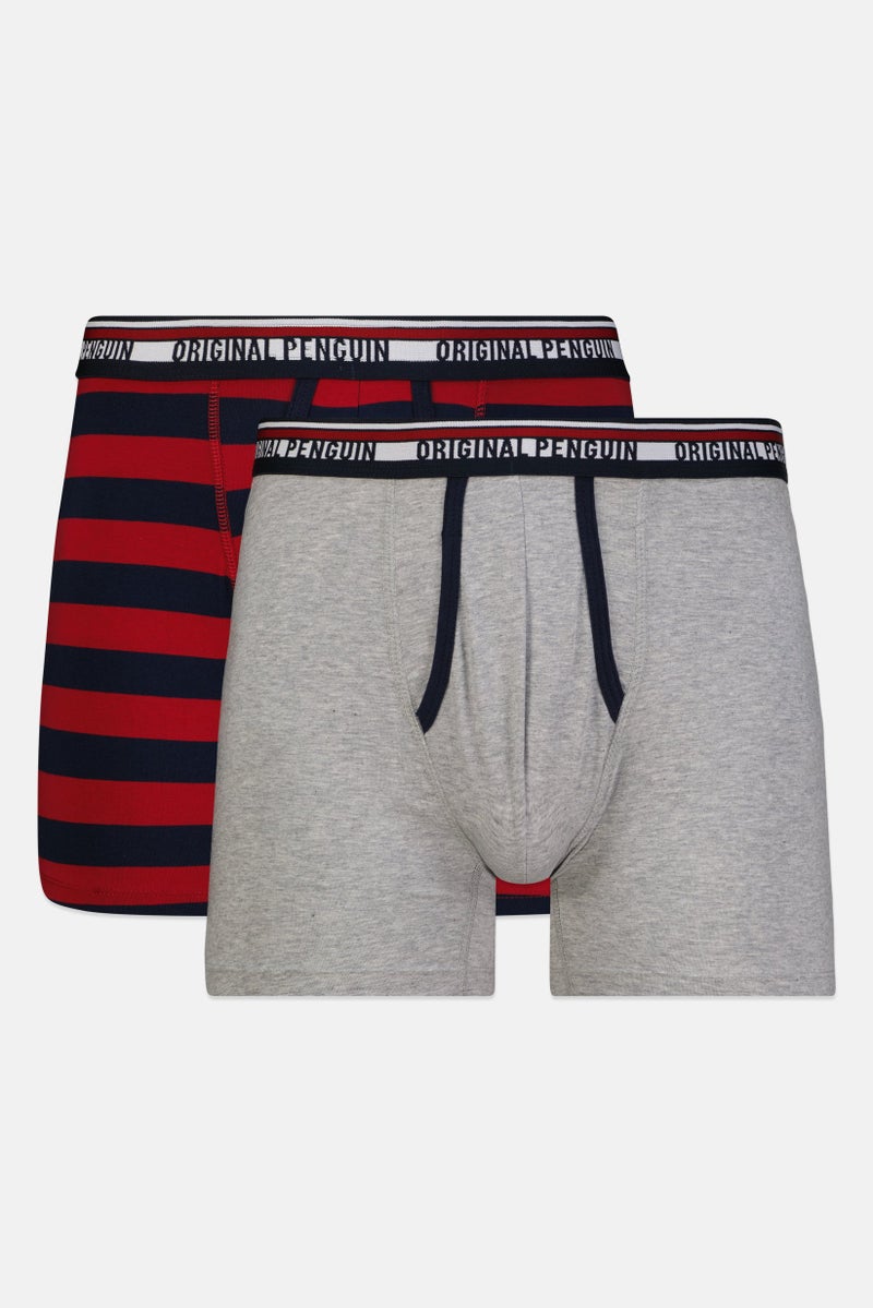 Original Penguin شورت بوكسر مخطط للرجال 2 قطعة، متعدد الألوان - Image 1