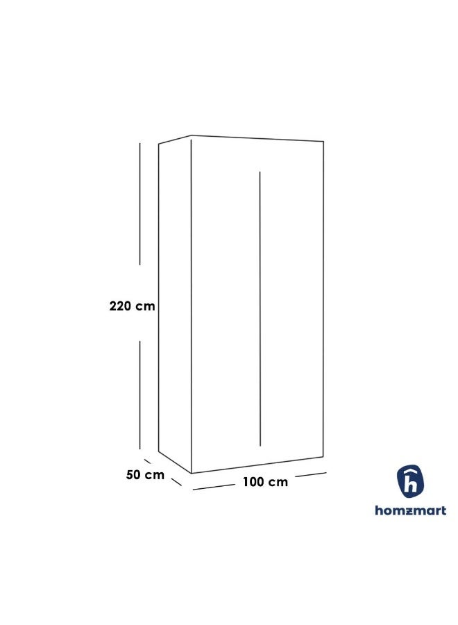 Homzmart Lamintec Wood Wardrobe 220×100×50 cm - White - Image 2
