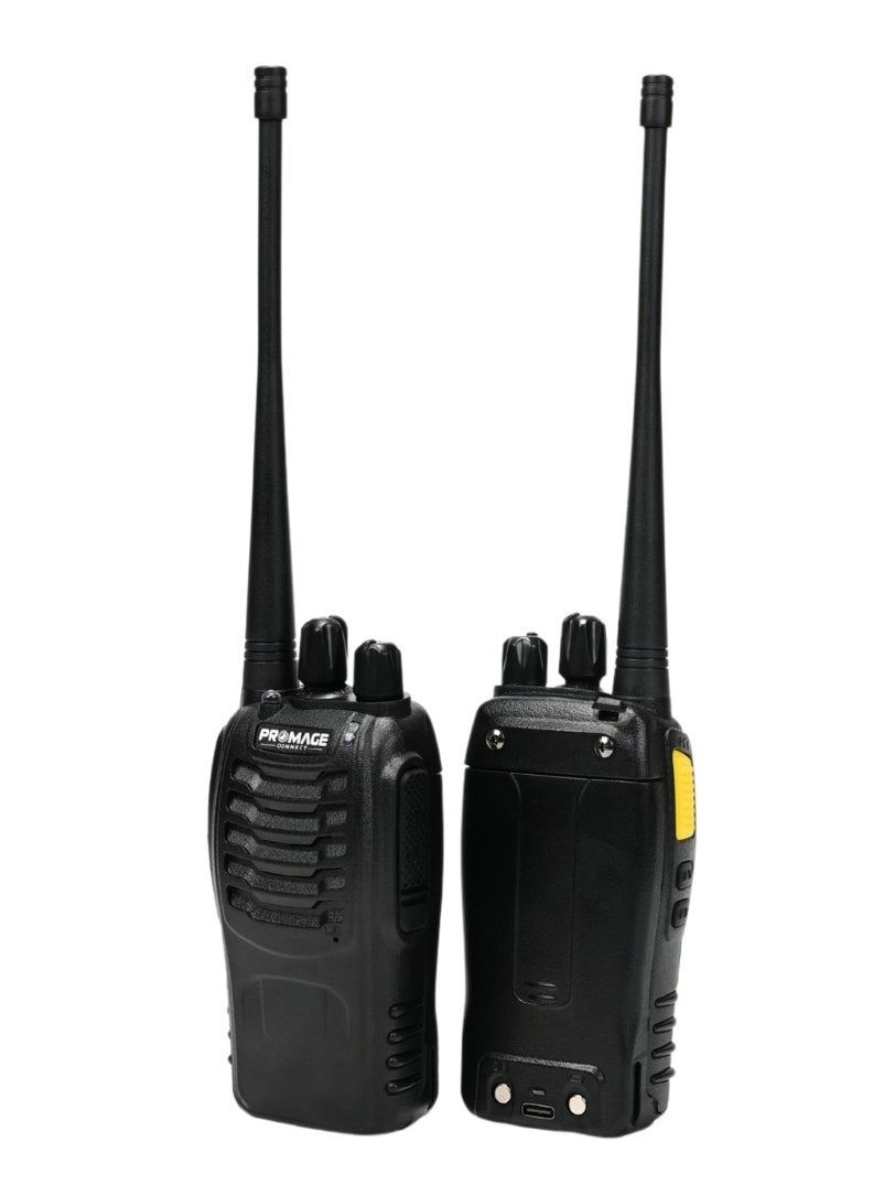 PROMAGE Promage Connect PC-WT710 Portable Radio Station Walkie - Talkies Twin Pack, Compact And Lightweight Design, 1500 mAh Battery, Hands-free, For Outdoor Activities And Industrial Communication  - Image 1