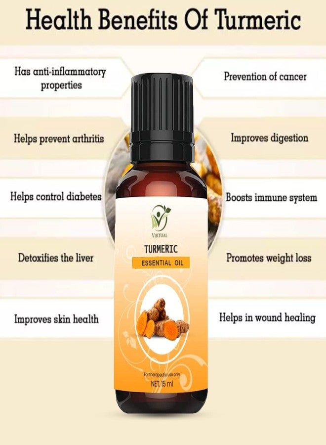 افتراضي زيت الكركم الطبيعي النقي 100% من Virtual، زيت أساسي لتفتيح البشرة، علاج حب الشباب، التصبغات، البقع الداكنة، زيت للوجه مناسب لفصل الصيف - Image 3