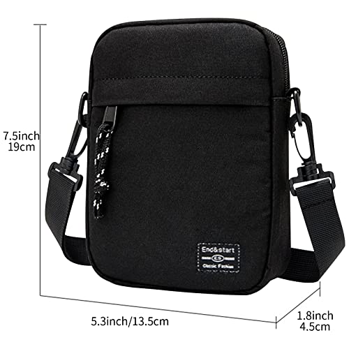 Vaupan Small Crossbody Bag Shoulder Bag For Men, Women Mini Messenger Bag Water Resistant Satchel Bag for Work Travel Business (Black) - Image 2