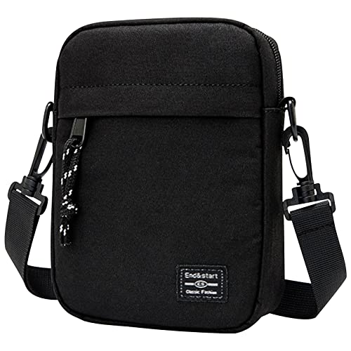 Vaupan Small Crossbody Bag Shoulder Bag For Men, Women Mini Messenger Bag Water Resistant Satchel Bag for Work Travel Business (Black) - Image 1