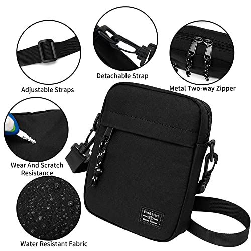 Vaupan Small Crossbody Bag Shoulder Bag For Men, Women Mini Messenger Bag Water Resistant Satchel Bag for Work Travel Business (Black) - Image 5