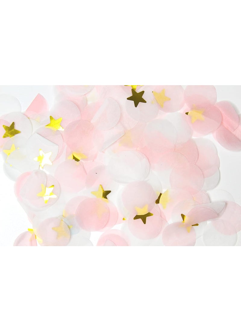 Confetti Confetti Premium 1inch Round Tissue Paper Party Table Confetti 1015 Grams Pink White Gold Mylar Flakes  - Image 1