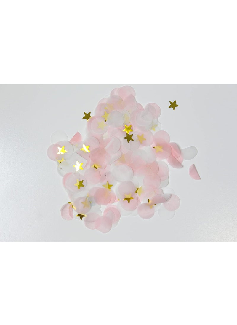 Confetti Confetti Premium 1inch Round Tissue Paper Party Table Confetti 1015 Grams Pink White Gold Mylar Flakes  - Image 2