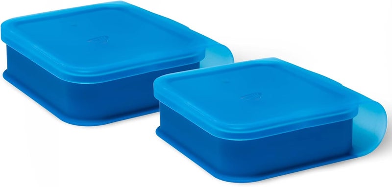 Silipint Silicone Go Go Bowls 2pk Sandwich Size Deep Pool  Unbreakable Microwavable Flexible Sustainable Attached Lid Travel - Image 1