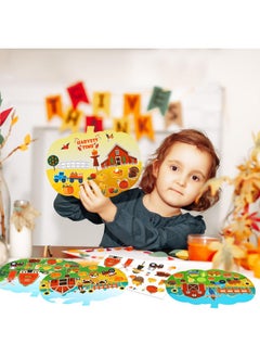 HOWAF 24 Pieces Fall Thanksgiving Scene Stickers Pumpkin Shape Cardboard With Stickers Decorations Make A Fall Scene Stickers, Pumpkin Diy Stickers For Autumn Thanksgiving Holiday Party Crafts  - Image 2