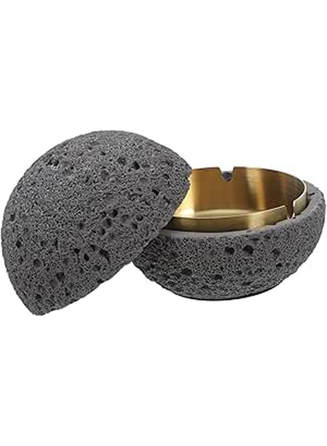 Stainless Steel Ashtray with Lid for Indoor Outdoor Use Desktop Tabletop Ash Holder - Image 1