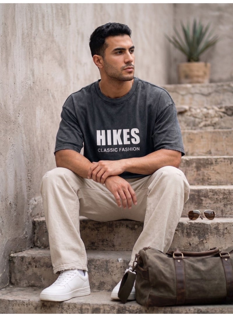 Hikes Men’s Premium T-Shirt – Soft Breathable Fabric, Relaxed Fit Casual For Daily Wear - Image 1
