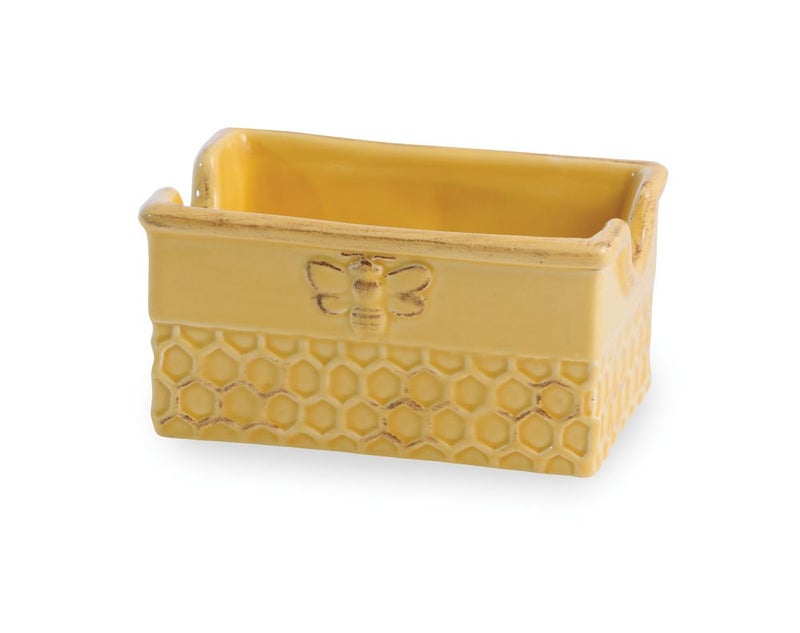 Boston International Ceramic Sugar Packet Holder Honeycomb 4 x 275Inches