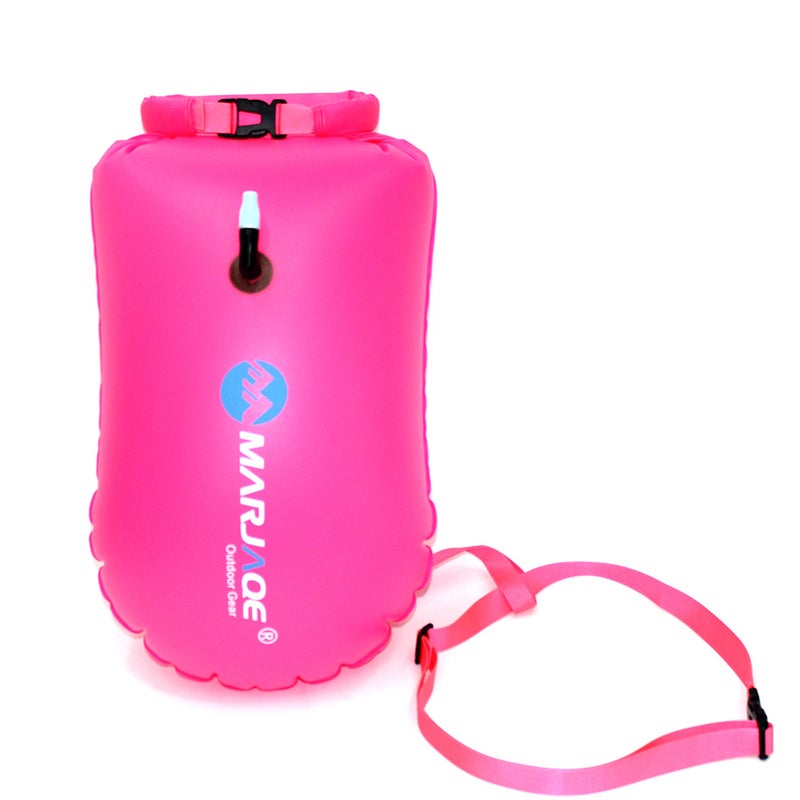 Generic Outdoor Swimming Bag Swimming Float Inflatable Floating Bag Storage and Fart Floating Bag Waterproof Bag Buoy Sports Bag rose red storage style