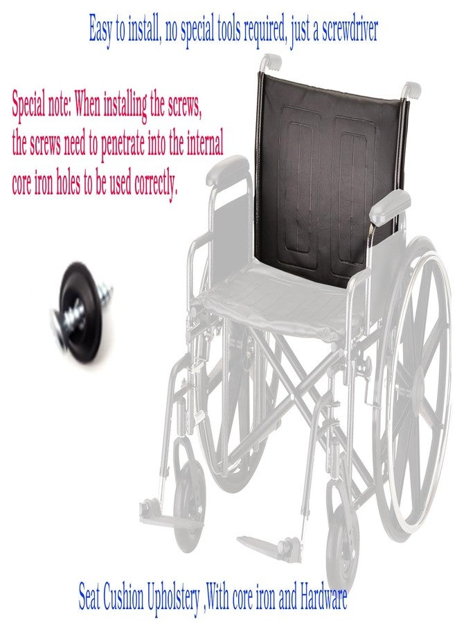 ForconMed 24 inch Wheelchair Back,Heavy-Duty Wheelchair Replacement Parts 24"x18",Vinyl Back Upholstery,Embossed,W/Hardware,Suitable for K7,Bariatric Sentra EC wheelchairs(1Ea,Black) - Image 4