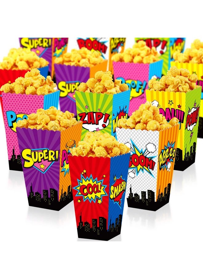 Containlol - 24 Pcs Popcorn Boxes Party Favors Snack Treat Box Candy Cookie Container For Movie Cinema Theme Birthday Party Baby Shower Favor Supplies(Cheerful Style) - Image 1
