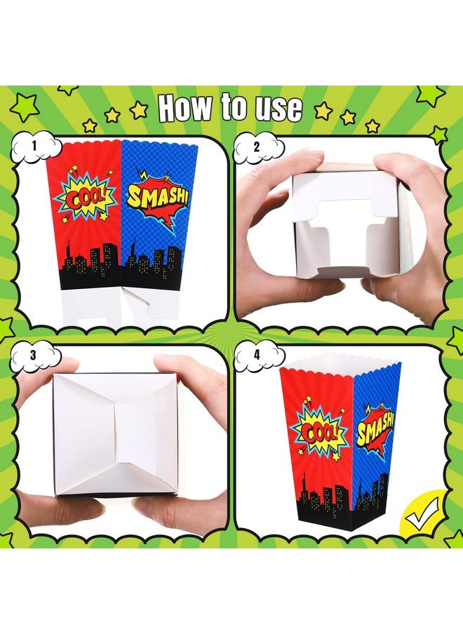 Containlol - 24 Pcs Popcorn Boxes Party Favors Snack Treat Box Candy Cookie Container For Movie Cinema Theme Birthday Party Baby Shower Favor Supplies(Cheerful Style) - Image 1