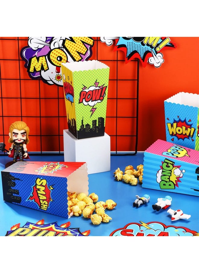 Containlol - 24 Pcs Popcorn Boxes Party Favors Snack Treat Box Candy Cookie Container For Movie Cinema Theme Birthday Party Baby Shower Favor Supplies(Cheerful Style) - Image 1