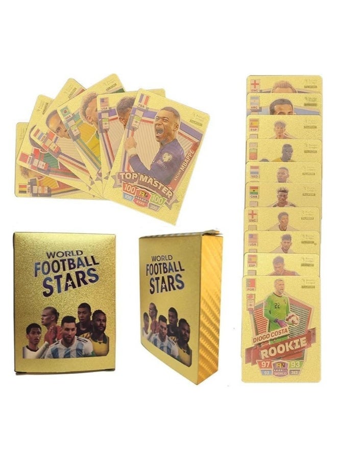Star Figure Cards Deck Box World Cup Players Sticker Collection Pack Of 55 Stickers Gold Game Collection Cards - Image 1