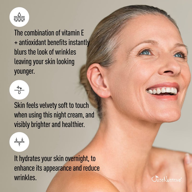 Just Nutritive Anti-Aging Night Facial Cream | Best Night Cream for Awesome Looking Skin | Anti Wrinkle Cream | Anti Aging Night Cream For Face | Anti Aging Skin Care 2oz - Image 5