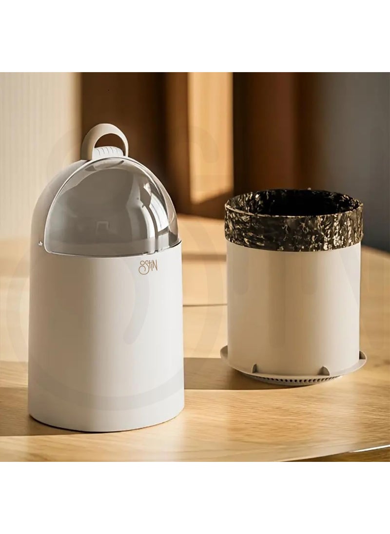 Ostin Ostin Space Capsule Trash Can with Lid Creative Home Garbage BinTrash Can Office Trash Holder Plastic Waste Container Trash Bucket Recycling Bin Small  - Image 2