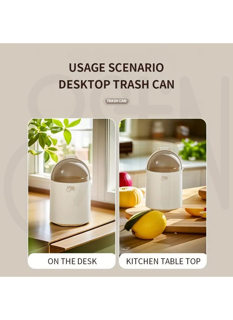 Ostin Ostin Space Capsule Trash Can with Lid Creative Home Garbage BinTrash Can Office Trash Holder Plastic Waste Container Trash Bucket Recycling Bin Small  - Image 3